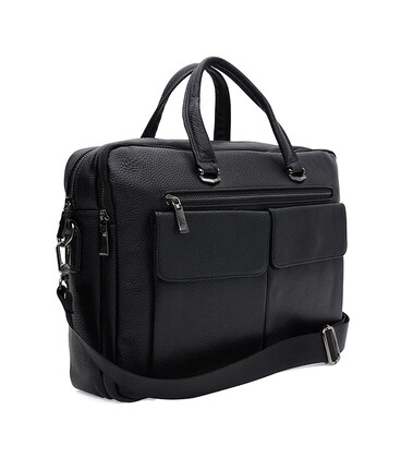 Чоловічий шкіряний портфель Borsa Leather K166457bl-black картинка, зображення, фото