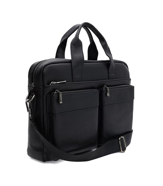 Чоловічий шкіряний портфель Borsa Leather K166451bl-black картинка, зображення, фото