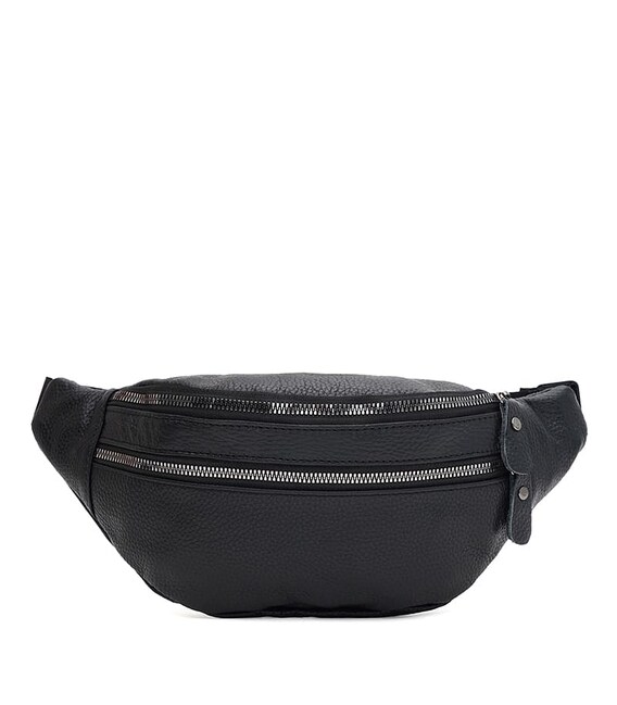 Мужская кожаная поясная сумка Borsa Leather K1018bl-black фото, картинка, изображение