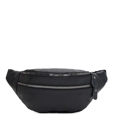 Чоловіча шкіряна поясна сумка Borsa Leather K1018bl-black картинка, зображення, фото