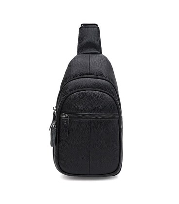 Мужской кожаный рюкзак через плечо Borsa Leather K1619f-black фото, картинка, изображение