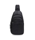 Чоловічий шкіряний рюкзак через плече Borsa Leather K1619f-black картинка, зображення, фото