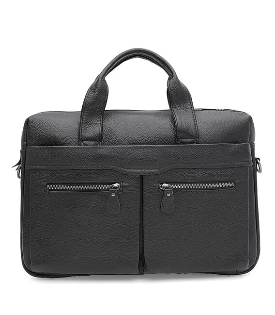 Мужская кожаная сумка Borsa Leather k19006bl-black фото, картинка, изображение