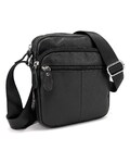 Кожаный компактный мужской мессенджер черный Tiding Bag M56-0080A фото, картинка, изображение