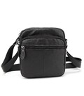 Кожаный компактный мужской мессенджер черный Tiding Bag M56-0080A фото, картинка, изображение