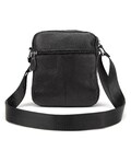 Кожаный компактный мужской мессенджер черный Tiding Bag M56-0080A фото, картинка, изображение