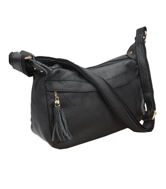 Женская кожаная сумка Borsa Leather 1t300-black фото, картинка, изображение