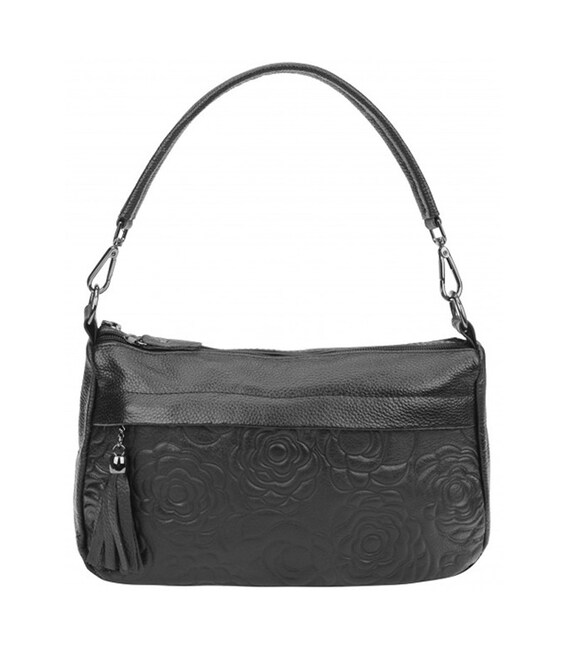 Женская кожаная сумка Borsa Leather 1t840-black фото, картинка, изображение