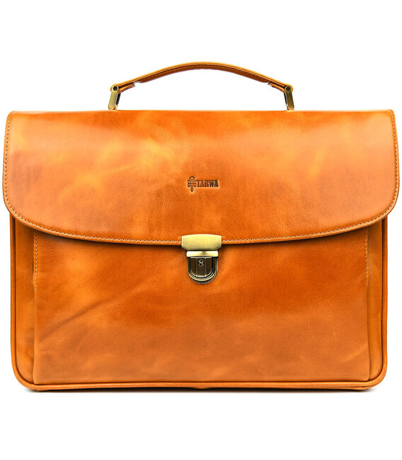 Шкіряний чоловічий портфель на два відділення TARWA GBalc-2067-4lx медовий картинка, зображення, фото