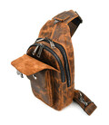 Модний рюкзак слінг на одну шлейку коньячний вінтаж TARWA RY-4007-3md картинка, зображення, фото