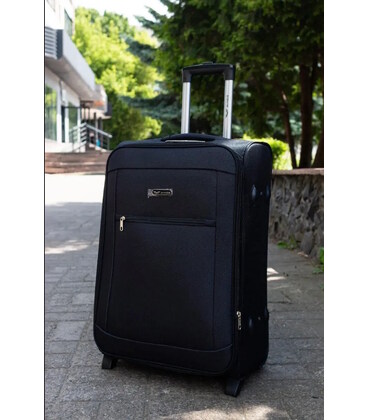 Чемодан Wings 1701 большой L черный 2 колесный фото, картинка, изображение