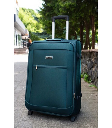 Чемодан Wings 1701 Midi зеленый 2 колесный фото, картинка, изображение