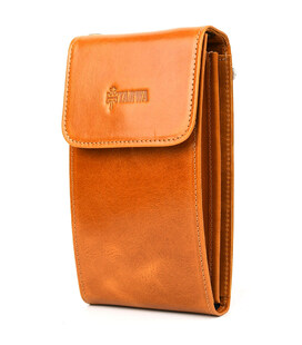 Шкіряна сумка для телефону панч GY-2122-4lx рудий глянець фото, картинка, изображение