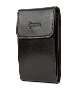 Шкіряна сумка-чохол для телефону панч GX-2122-4lx шоколадний глянець фото, картинка, изображение