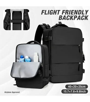 Рюкзак для ручної кладі TB05 40x20x25 см, Чорний Ryanair / Wizz Air картинка, зображення, фото