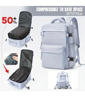 Вакуумний рюкзак для ручної кладі TB07 40x20x25 см, Сірий Ryanair / Wizz Air картинка, зображення, фото