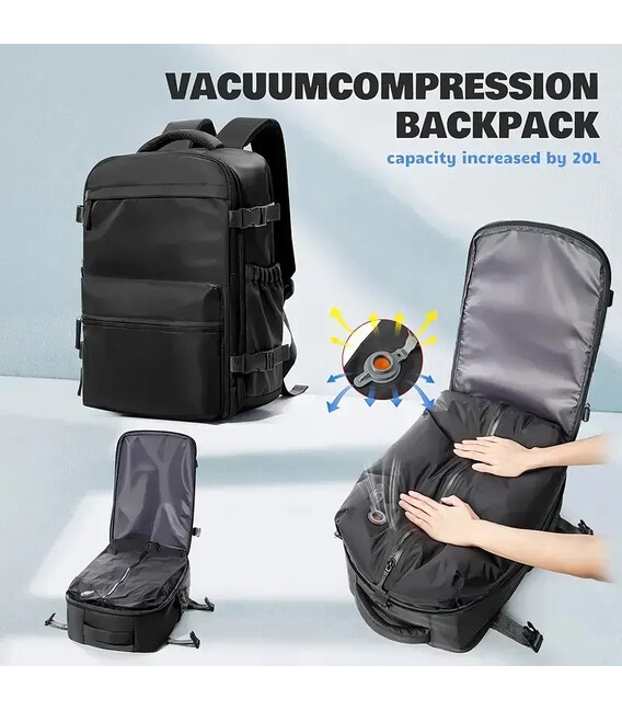 Вакуумний рюкзак для ручной клади TB09 40x30x20 см, Черный Ryanair / Wizz Air фото, картинка, изображение