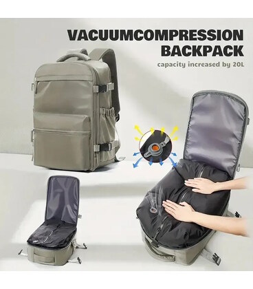 Вакуумний рюкзак для ручної кладі TB09 40x30x20 см, Коричневий Ryanair / Wizz Air картинка, зображення, фото