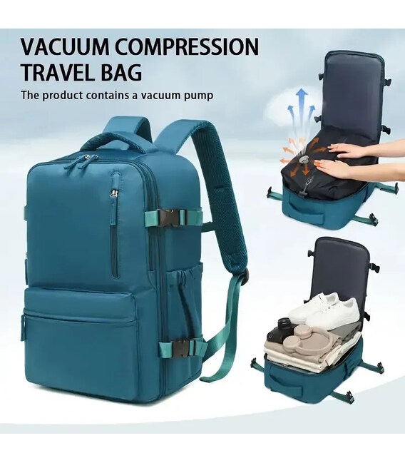 Вакуумний рюкзак для ручної кладі TB09 40x30x20 см, Смарагдовий Ryanair / Wizz Air картинка, зображення, фото