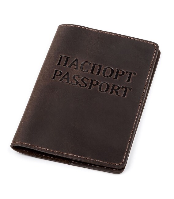 Обложка на паспорт Shvigel 13918 кожаная Коричневая фото, картинка, изображение