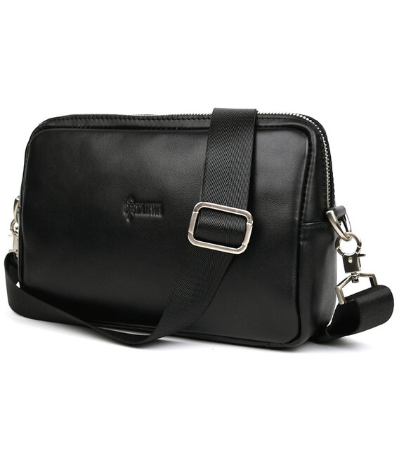 Сумка через плече шкіряна TARWA GA-0307-4lx чорна Наппа фото, картинка, изображение