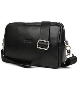 Сумка через плече шкіряна TARWA GA-0307-4lx чорна Наппа фото, картинка, изображение