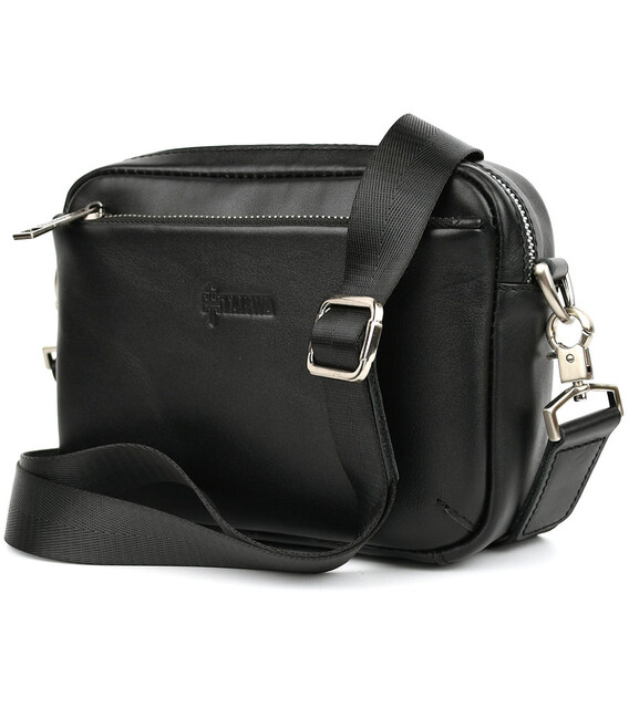 Сумка 3-в-1 через плече шкіряна TARWA GA-0324-4lx чорна Наппа фото, картинка, изображение