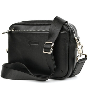 Сумка 3-в-1 через плече шкіряна TARWA GA-0324-4lx чорна Наппа фото, картинка, изображение