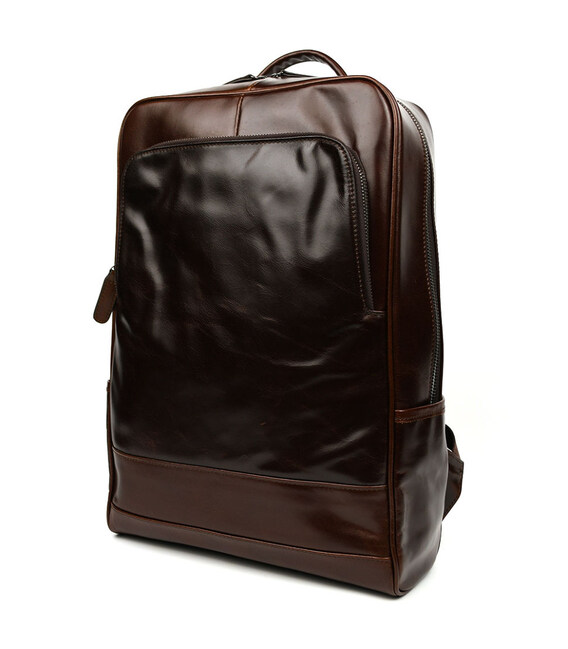Рюкзак з натуральної шкіри bx050c фірми Bexhill кавовий гладкий фото, картинка, изображение