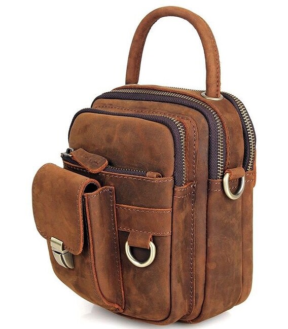 Сумка мужская Vintage 14416 в винтажном стиле Коричневая фото, картинка, изображение