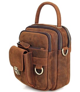 Сумка мужская Vintage 14416 в винтажном стиле Коричневая фото, картинка, изображение