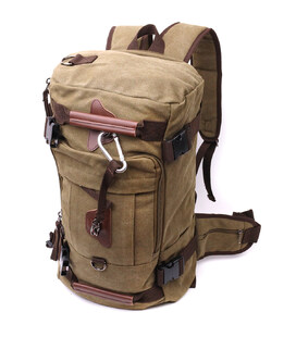 Місткий рюкзак-трансформер у стилі мілітарі із щільного текстилю Vintage 22158 Оливковий картинка, зображення, фото