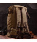 Вместительный рюкзак-трансформер в стиле милитари из плотного текстиля Vintage 22158 Оливковый фото, картинка, изображение