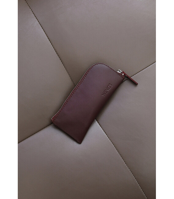 Шкіряна кишенькова ключниця 5.0 Бордова картинка, зображення, фото