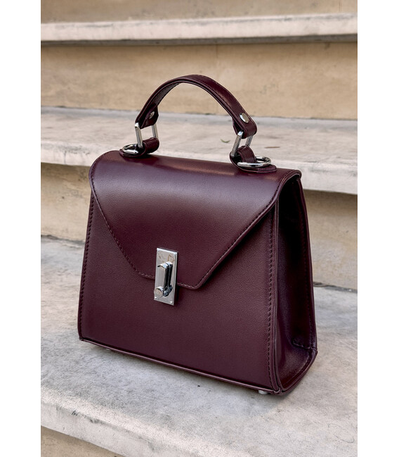 Женская кожаная сумка Futsy бордовая фото, картинка, изображение