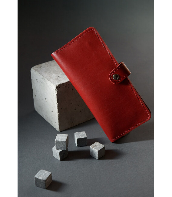 Кожаное портмоне Classic красный фото, картинка, изображение