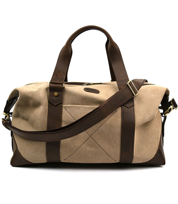 Дорожня спортивна сумка TARWA RCs-0320-4lx з пісочного канвасу та шкіри крейзі хорс фото, картинка, изображение