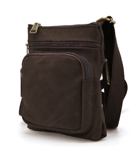 Сумка чоловіча через плече шкіряна crazy horse TARWA Коричневий (RС-1342-2-3md) фото, картинка, изображение