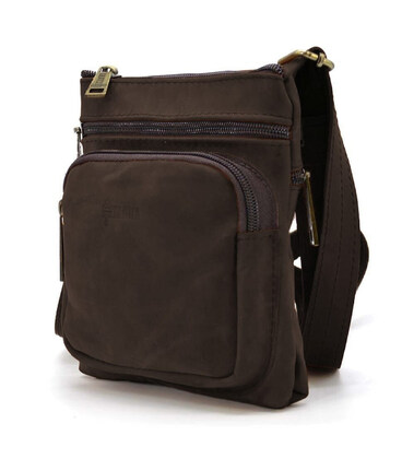 Сумка чоловіча через плече шкіряна crazy horse TARWA Коричневий (RС-1342-2-3md) фото, картинка, изображение