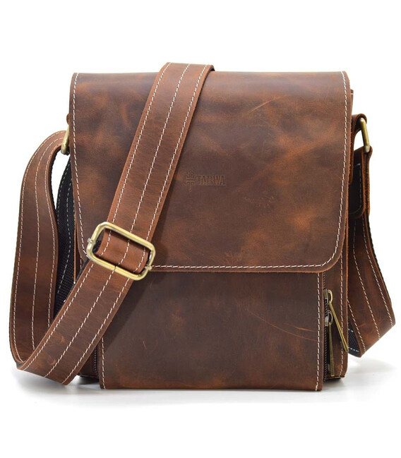 Шкіряна сумка-планшет через плече RYw-3027-4lx бренду TARWA теракот фото, картинка, изображение
