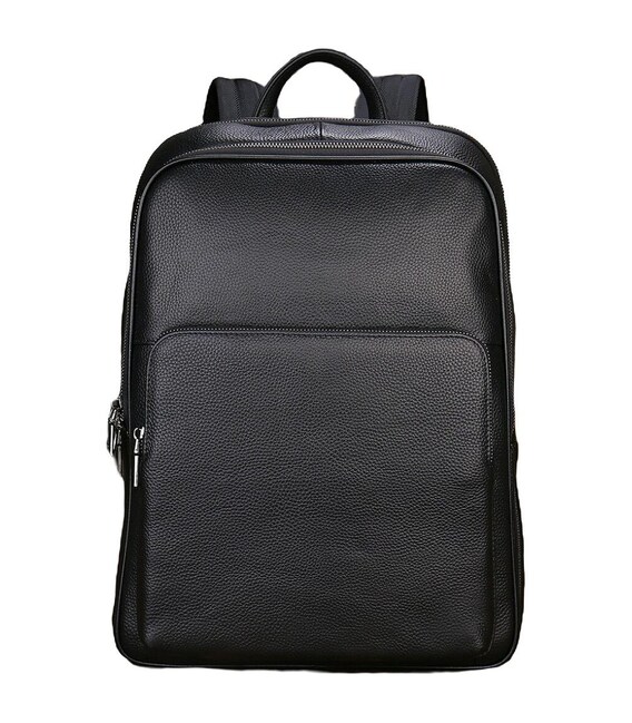 Шкіряний рюкзак для ноутбука на два відділи Vintage 20906_1 Чорний картинка, зображення, фото
