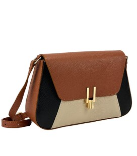 Женское стильное кожаное кроссбоди комбинированного цвета Firenze Italy F-IT-6644ABC фото, картинка, изображение