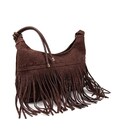 Вместительная замшевая сумка с бахромой Lilly P2-9352DB фото, картинка, изображение