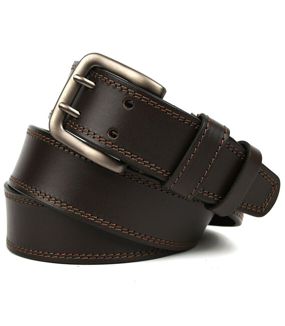 Чоловічий шкіряний ремінь Limary lim-28-115 на два язички фото, картинка, изображение