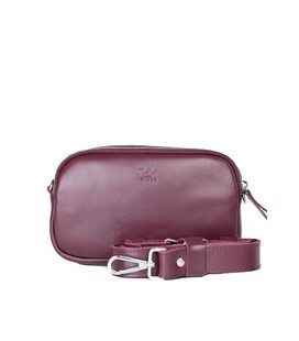 Женская кожаная сумка поясная/кроссбоди Holly бордовая фото, картинка, изображение