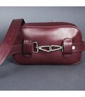 Женская кожаная сумка поясная/кроссбоди Holly бордовая фото, картинка, изображение