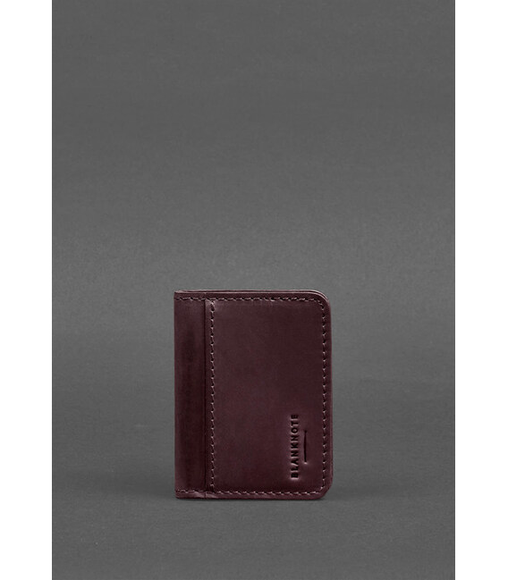 Шкіряна обкладинка для ID-паспорта і водійського повсідчення 4.0 бордова Crazy Horse картинка, зображення, фото