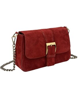 Кроссбоди замшевое бордовое с цепочкой Firenze Italy F-IT-012BO фото, картинка, изображение