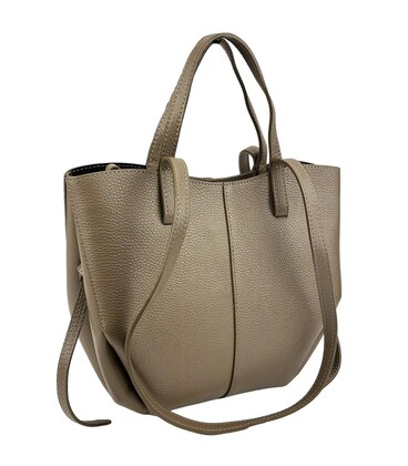 Кожаная женская сумка средних размеров цвета тауп Firenze Italy F-IT-7666T фото, картинка, изображение