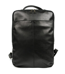 Шкіряний чоловічий рюкзак чорний GA-7281-3md з передньою кишенею на блискавці фото, картинка, изображение